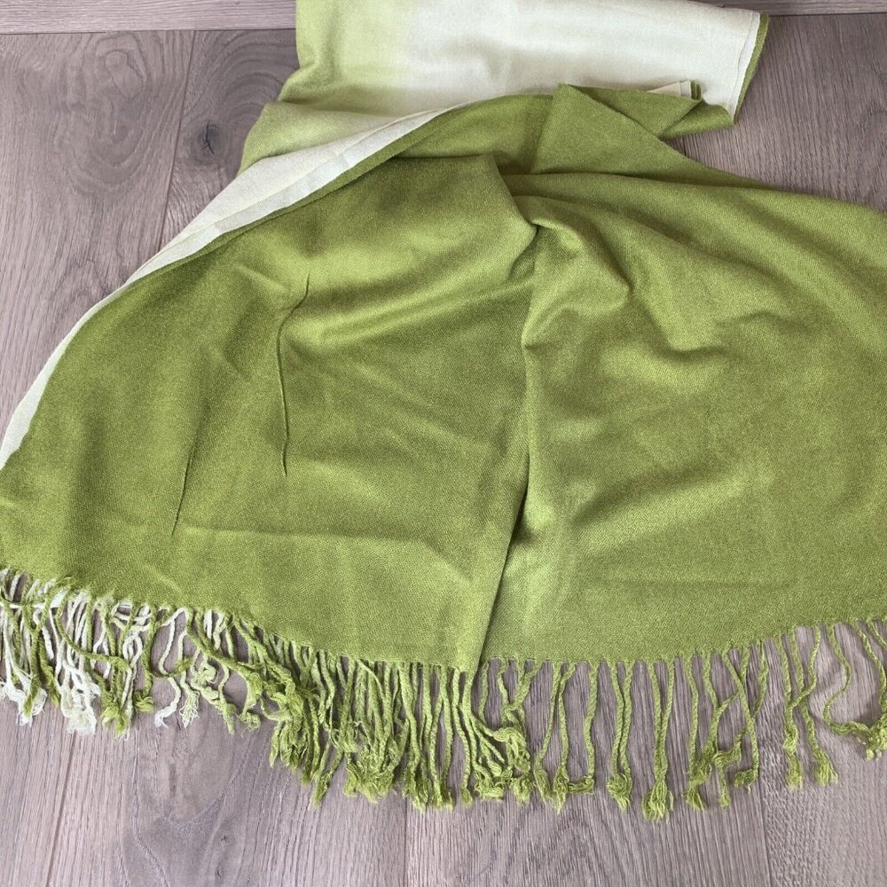 No Stretch Scarf Wrap Blues Greens Batik Tie-Dye Cotton Feel Fabric 82" X 24" - Picture 4 of 5